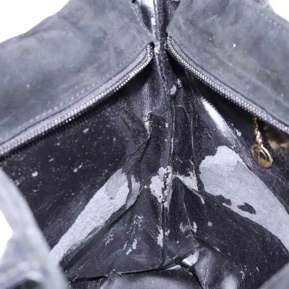 GUCCI Shoulder Bag Suede Black Gold Auth bs28638 - Picture 11 of 16